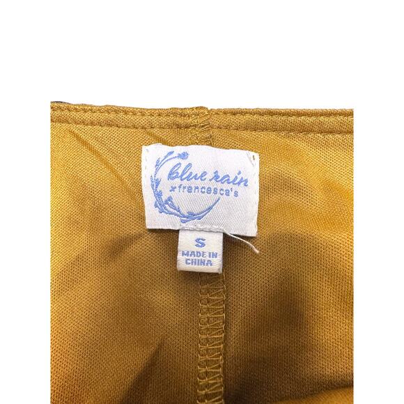 Blue Rain X Francesca's Mustard Yellow Leopard Print Tube Top Size Small - Picture 7 of 11